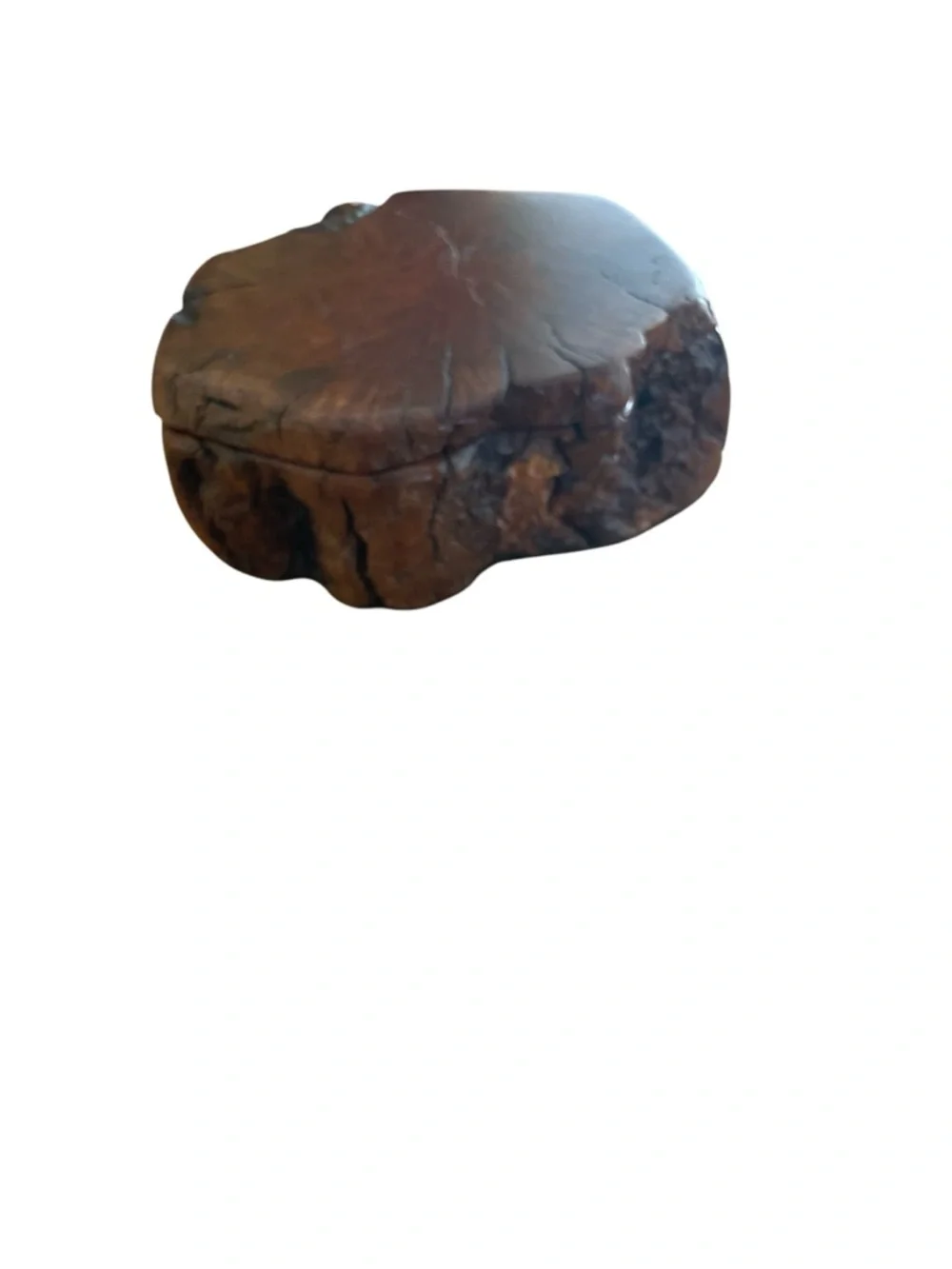 Handmade natural burl wood keepsake box
